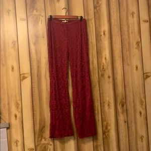 Never worn: Burgundy Lace Flare Pant
